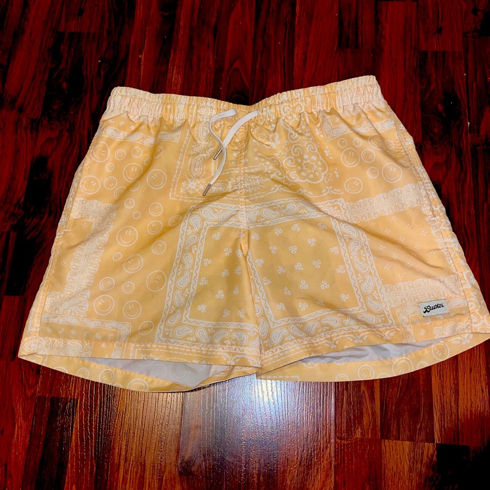 Yellow Bather Bandana Swim trunks